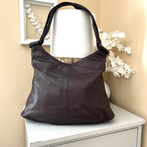 Christopher Kon Vintage Leather Hobo Bag Chocolate Brown Made in Canada - Picture 3 of 17